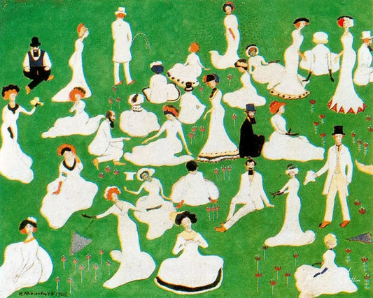 Resting. Society in Top Hats - Kazimir Malevich - Reproductions de tableaux et peintures haut de gamme