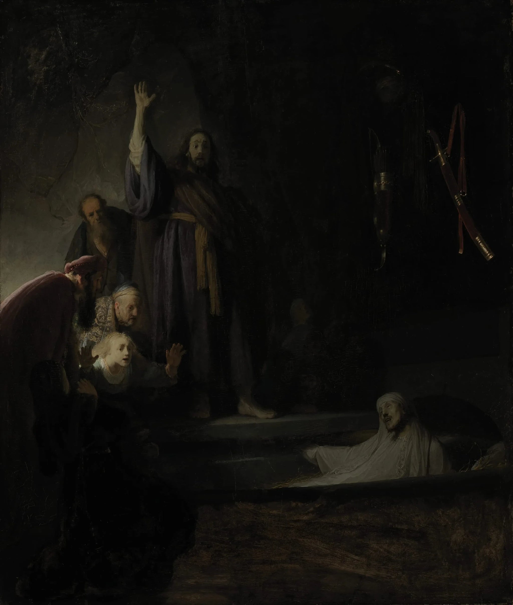 La Résurrection de Lazare — Rembrandt, vers 1630–1632, Los Angeles County Museum of Art