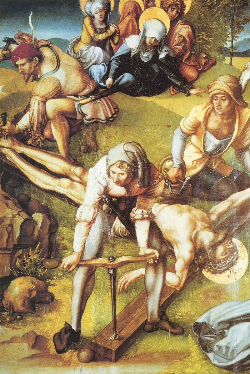 Altarpiece of the Mater Dolorosa, scene: Christ nailed to the Cross - Albrecht Dürer