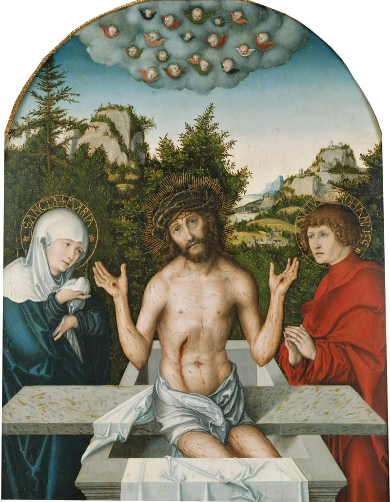 Retable de Pfirtscher : The Man of Sorrows Christ - Lucas Cranach the Elder