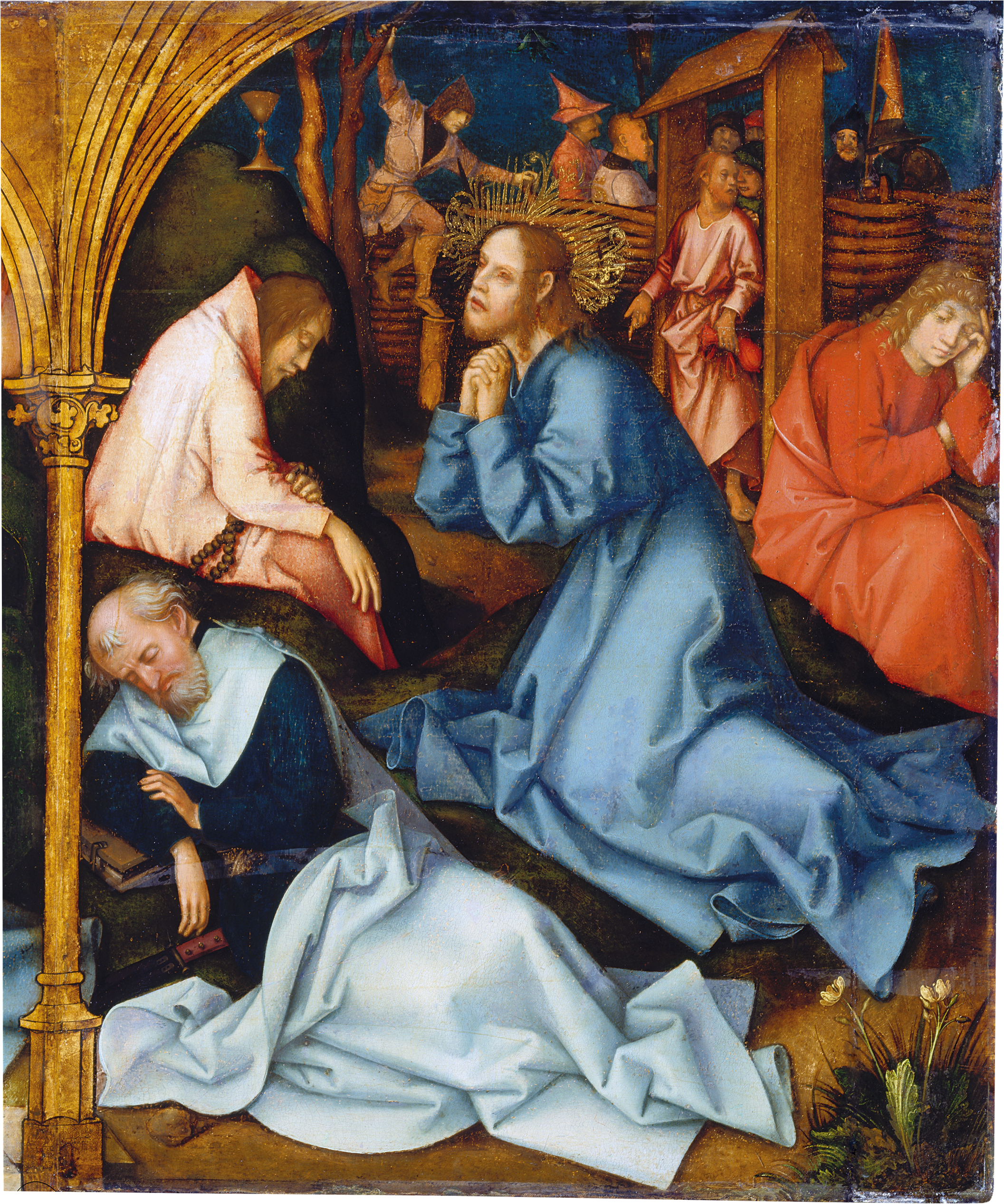 Retable dominicain de Francfort : L'agonie dans le jardin - Hans Holbein the Elder image 1 reproduction de peinture à l’huile