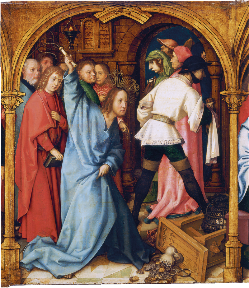 Dominican altarpiece of Frankfurt: The purification of the temple - Hans Holbein the Elder