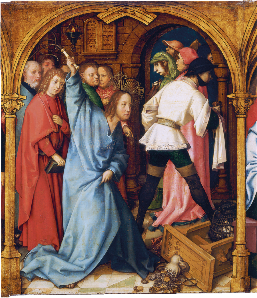 Dominican altarpiece of Frankfurt: The purification of the temple - Hans Holbein the Elder