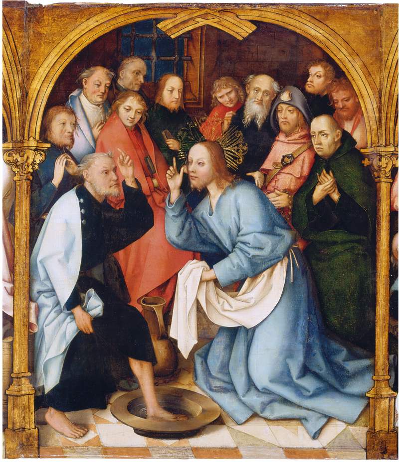 Dominican altarpiece of Frankfurt: The Christ washing the feet of Saint Peter - Hans Holbein the Elder