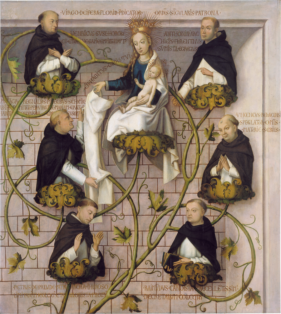 Dominican altarpiece of Frankfurt: Lineage of the Dominican order (upper part) - Hans Holbein the Elder