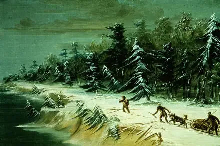Return to Fort Frontenac by sleigh. February 1679 - George Catlin