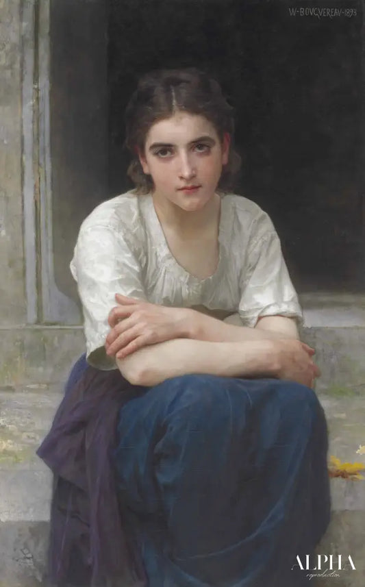 Rêverie sur le seuil - William Bouguereau - Reproductions de tableaux et peintures haut de gamme