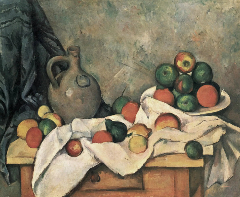 Curtain, Jug, and Fruit Bowl - Paul Cézanne