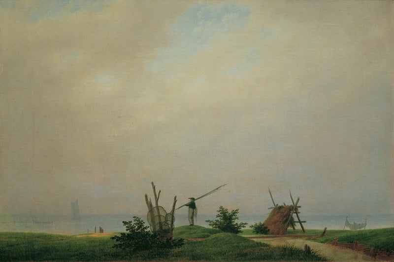 Shore with Fisherman - Caspar David Friedrich