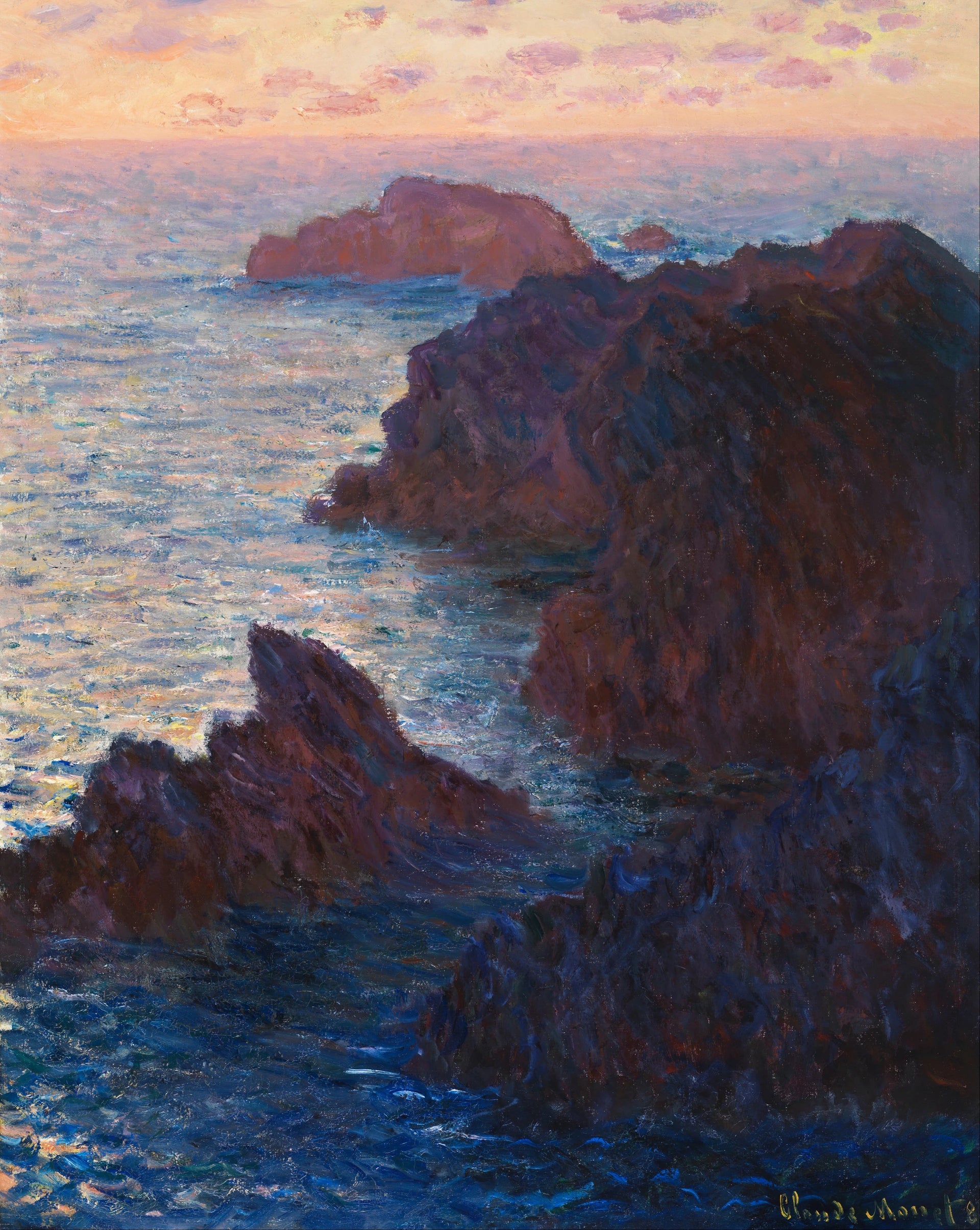Rochers à Belle-Île, Port-Domois W1101 par Claude Monet, Cincinnati Art Museum