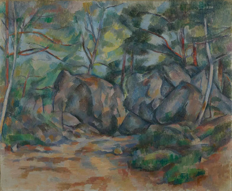 Rocks in the Woods - Paul Cézanne