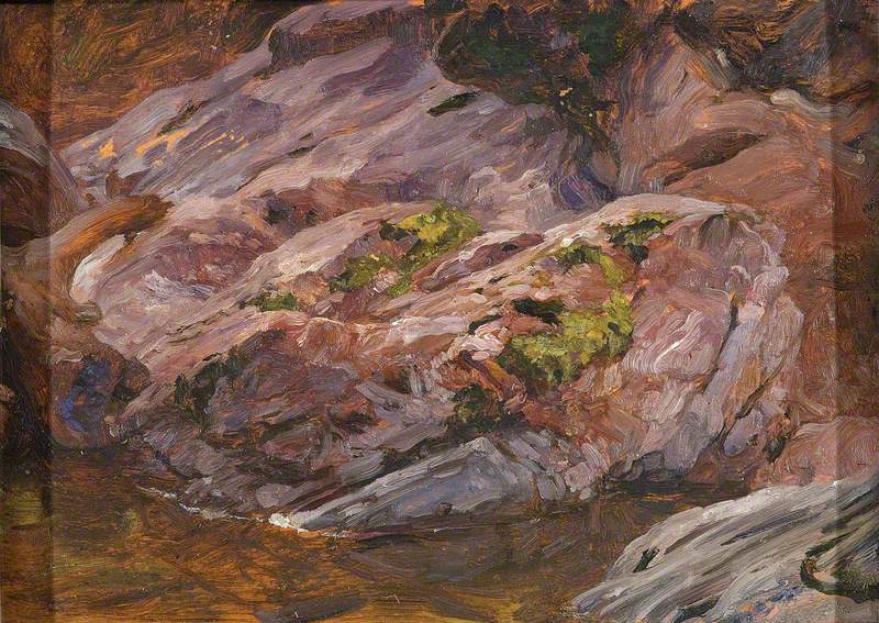 Pink Granite Rocks, Findhorn River - Frederic Leighton