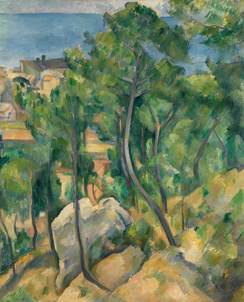 Rocks, Pines, and Sea at L'Estaque - Paul Cézanne