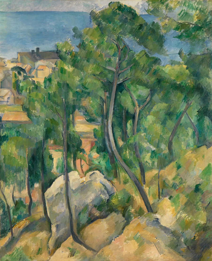 Rocks, Pines, and Sea at L'Estaque - Paul Cézanne