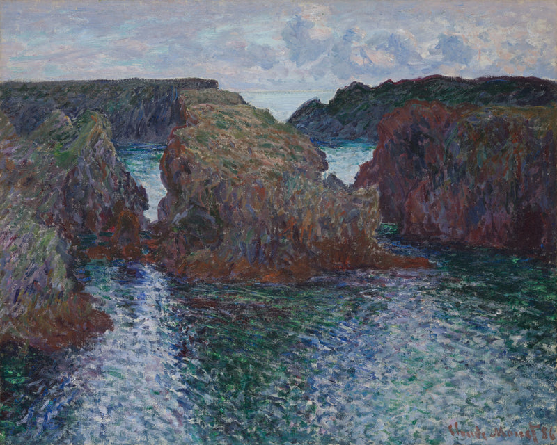 Les Rochers in Port-Goulphar, Belle-Île W1095 - Claude Monet