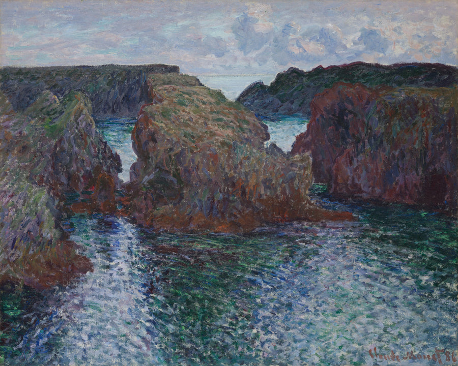 Les Rochers in Port-Goulphar, Belle-Île W1095 - Claude Monet