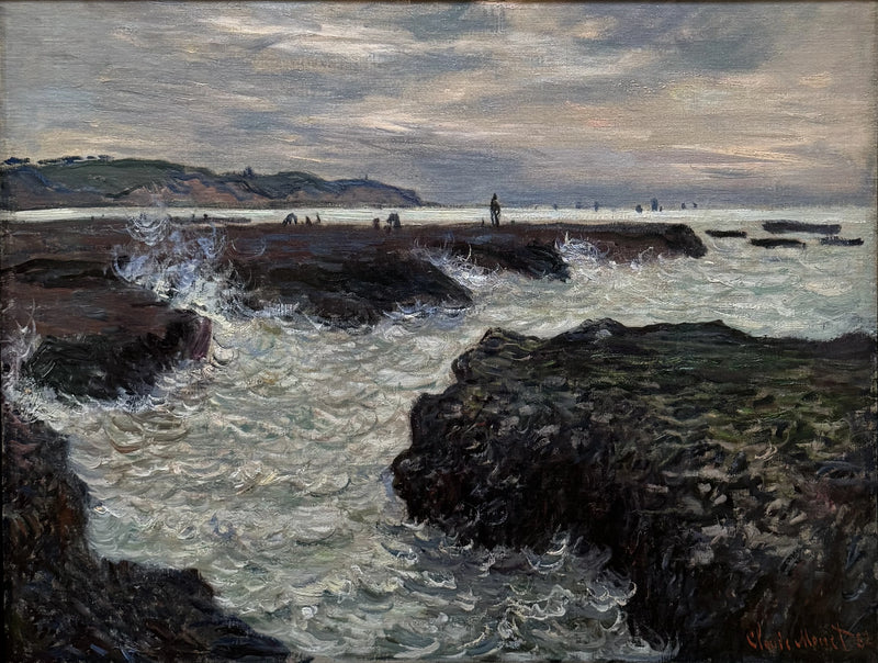 The Rocks at Pourville, low tide. - Claude Monet