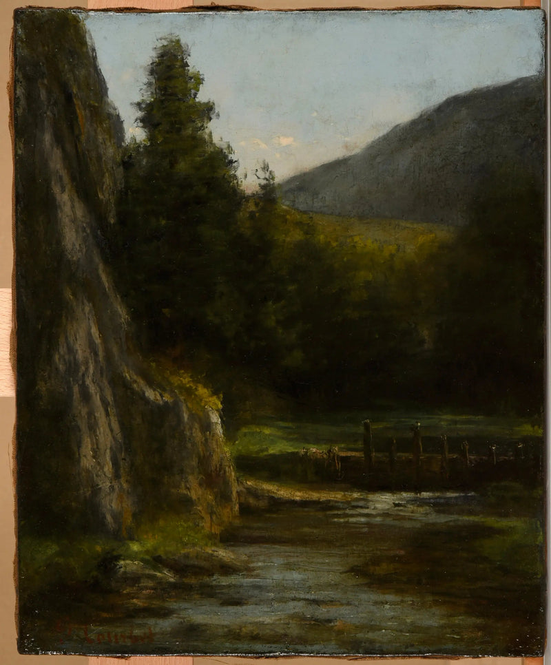 Rocks, pines, stream - Gustave Courbet