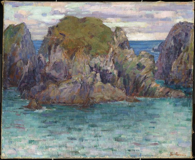 Rochers sur la côte bretonne ; Goulphar, Belle-Île - Armand Guillaumin