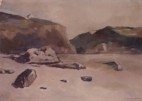 Rocks on the beach - Odilon Redon