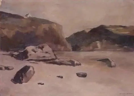 Rocks on the beach - Odilon Redon