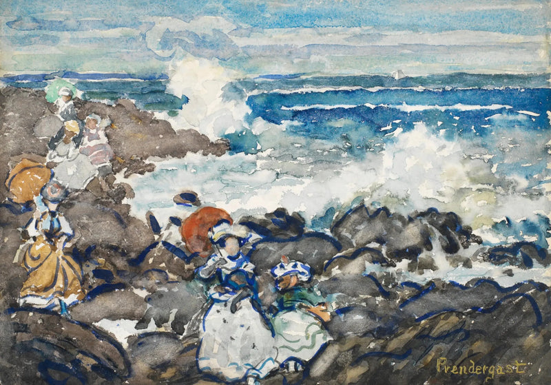 Rocks, Waves et Figures - Maurice Prendergast