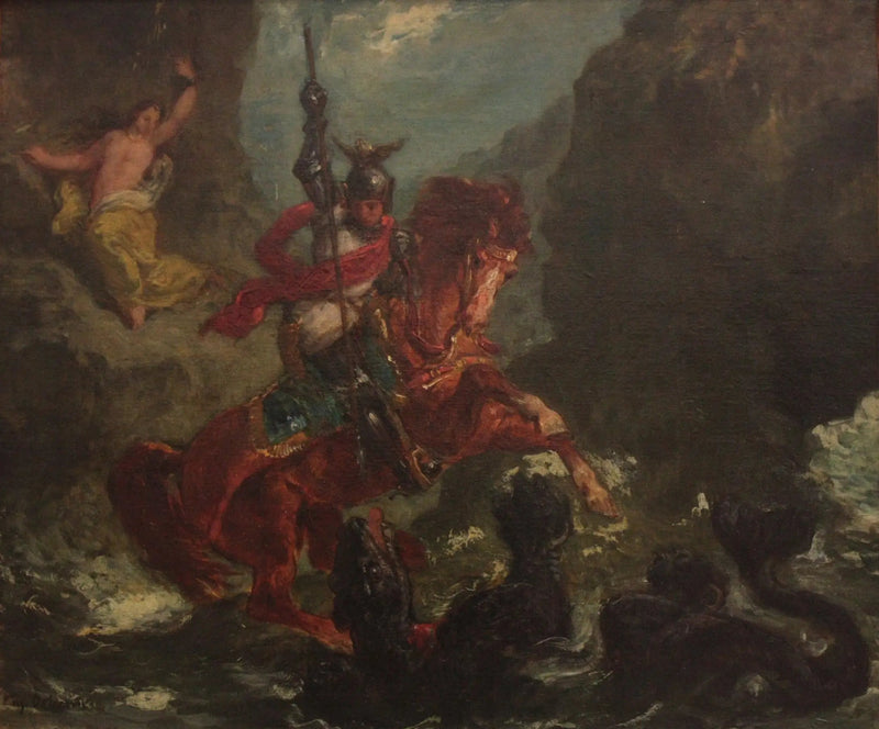 Roger Delivering Angelique - Eugène Delacroix