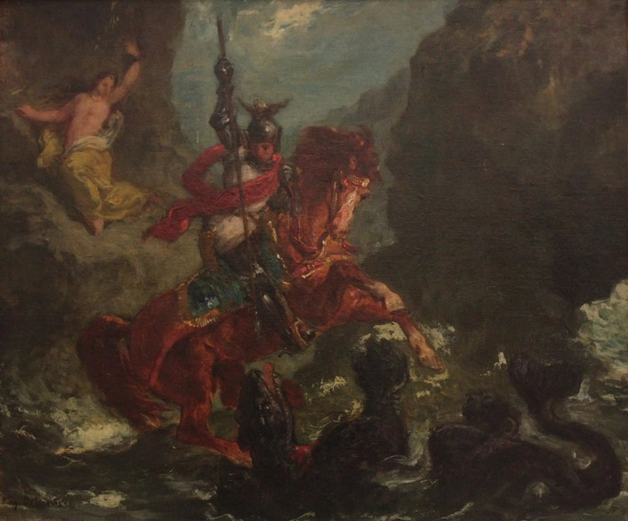 Roger Delivering Angelique - Eugène Delacroix