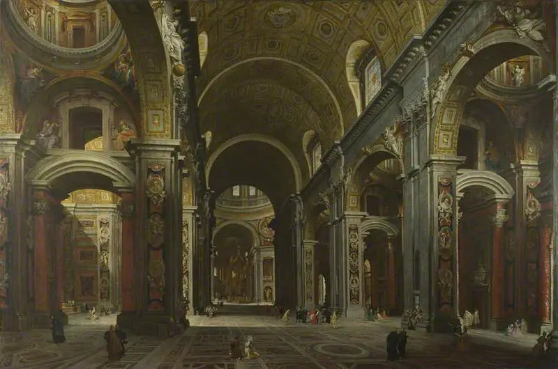 Rome: The Interior of Saint Peter's - Giovanni Paolo Panini