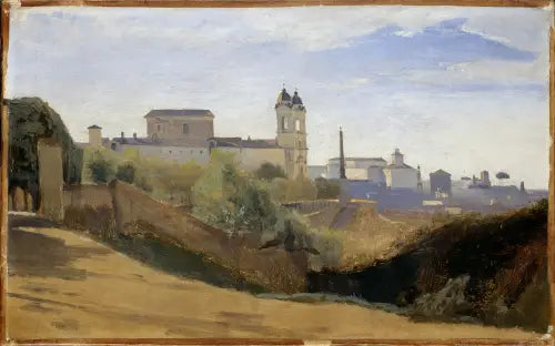 Rome, Monte Pincio and the Trinité des Monts, seen from the gardens of the French Academy - Jean-Baptiste Camille Corot