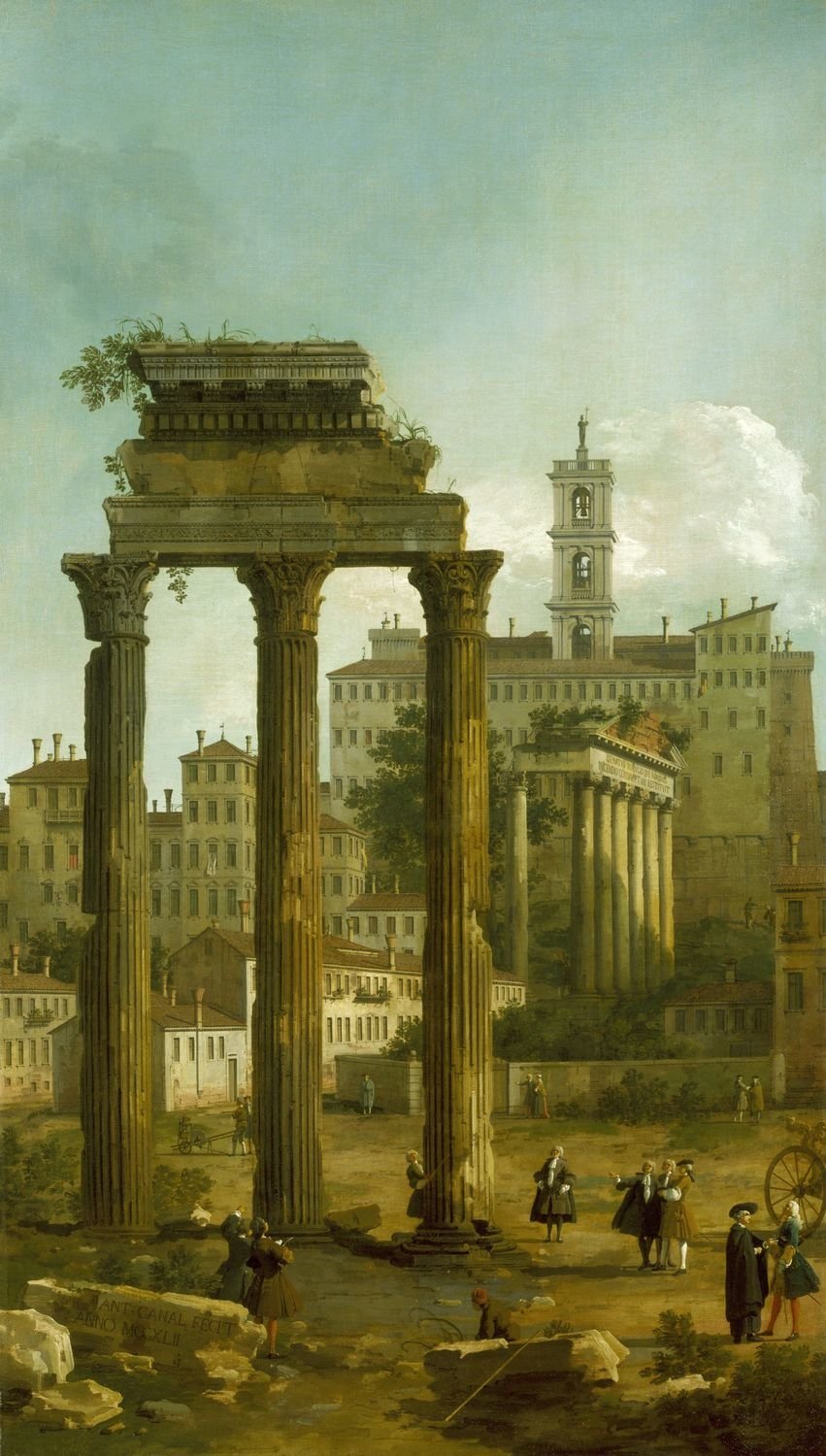 Rome: Ruins of the Forum overlooking the Capitoline Hill - Canaletto