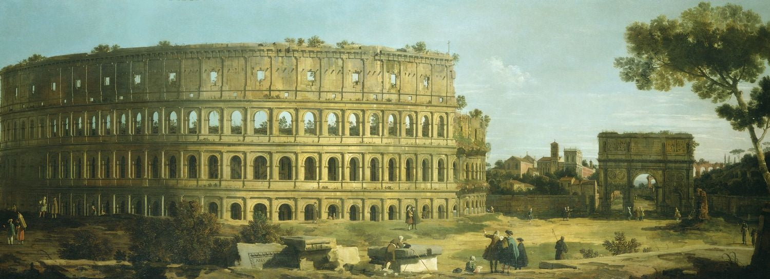 Rome: View of the Colosseum and the Arch of Constantine - Canaletto