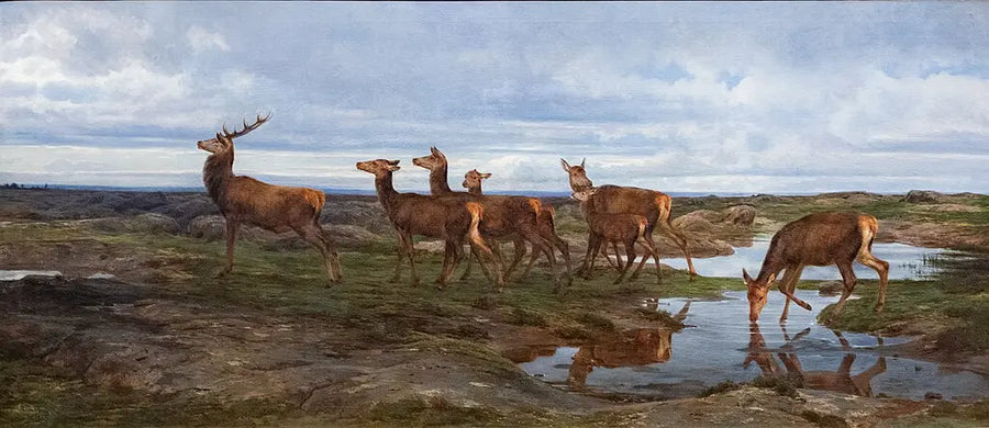 Une famille de cerfs, peinture de Rosa Bonheur