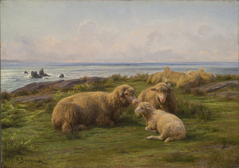 Troupeau de moutons au bord de la mer - Rosa Bonheur