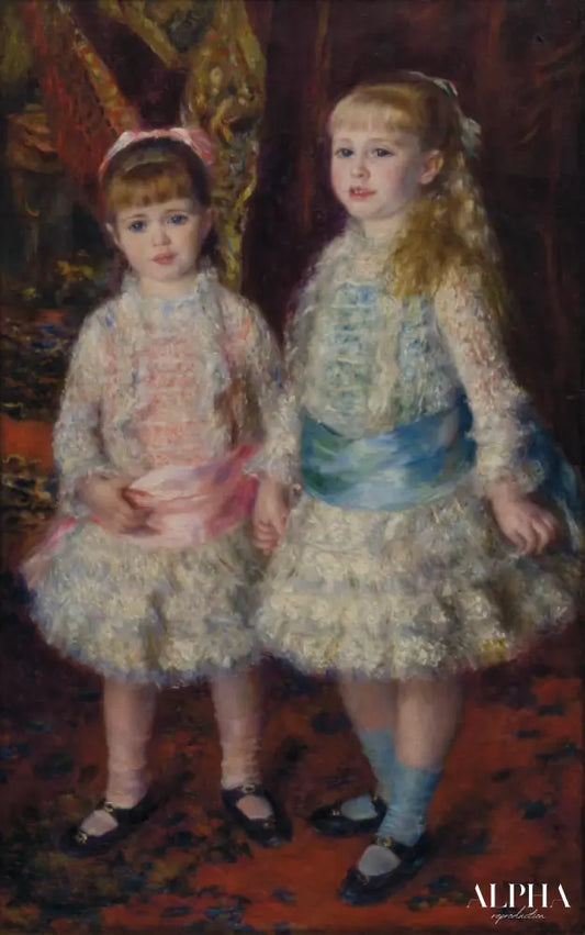 Rose et bleu ou, Les filles de Cahen d'Anvers - Pierre-Auguste Renoir - Reproductions de tableaux et peintures haut de gamme