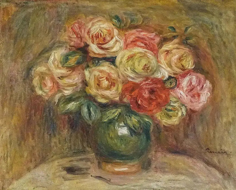 Roses in a vase - Pierre-Auguste Renoir