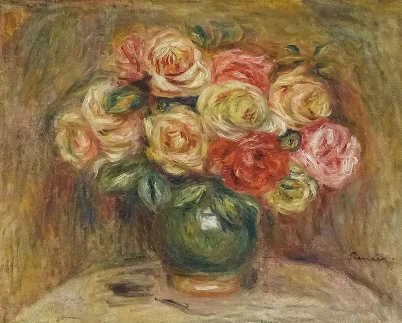 Roses in a vase - Pierre-Auguste Renoir