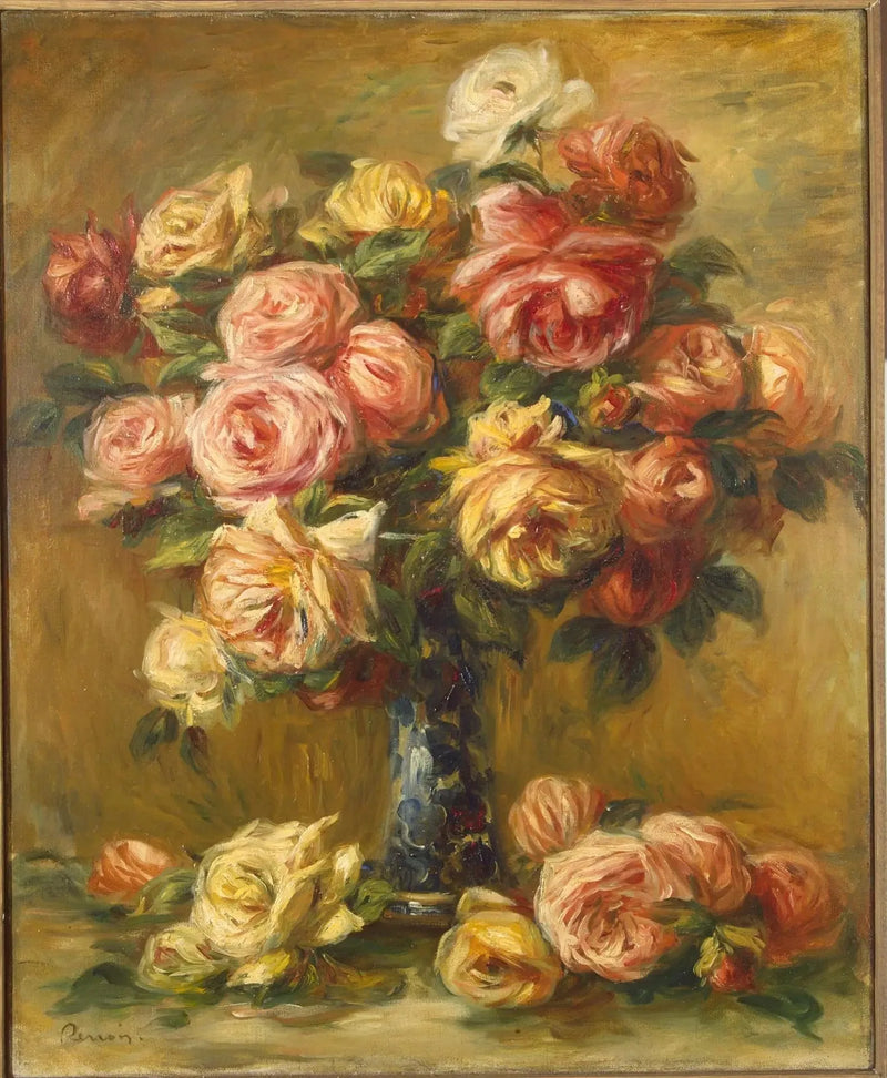 Roses in a vase - Pierre-Auguste Renoir