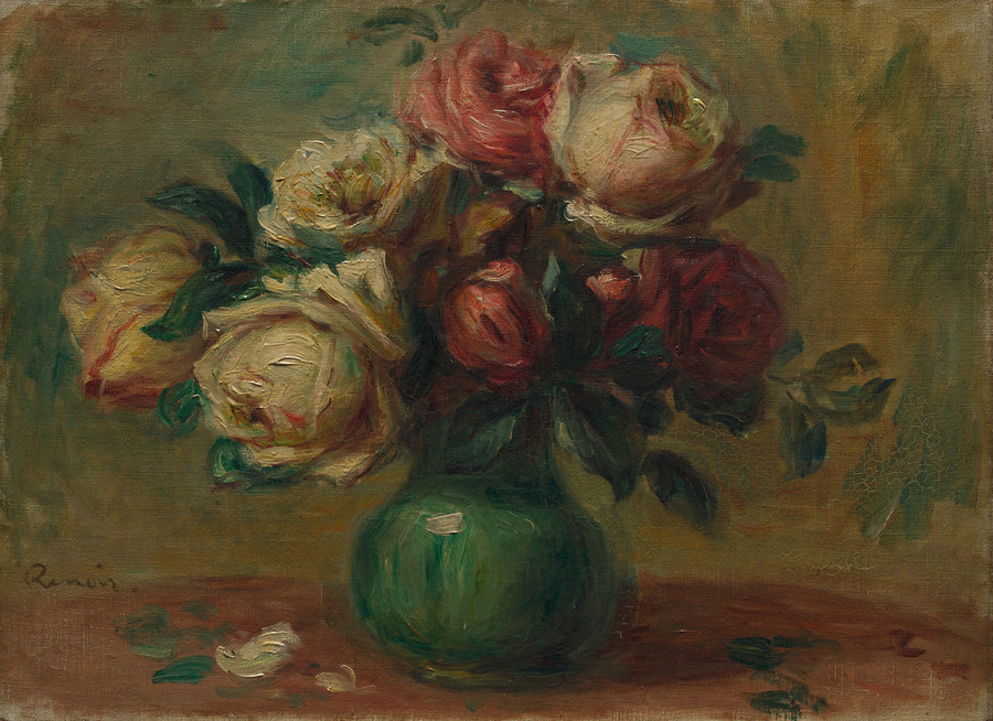 Roses in a vase - Pierre-Auguste Renoir