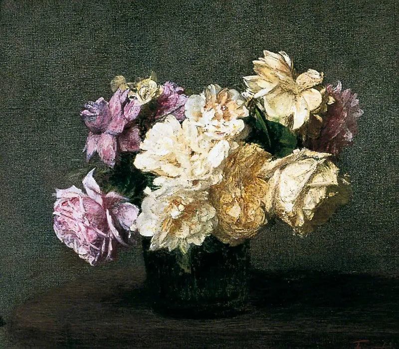 Roses roses et jaunes - Henri Fantin-Latour