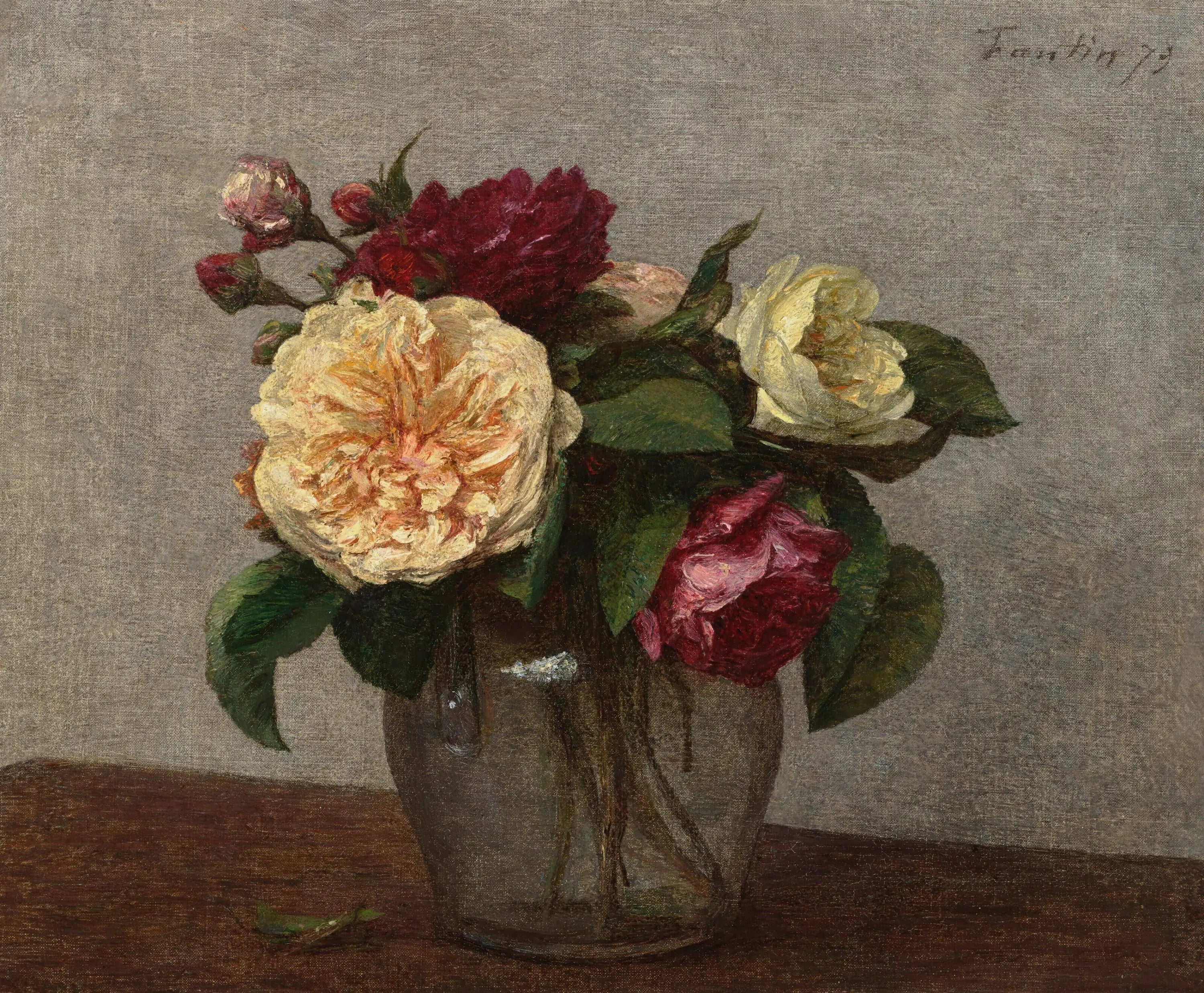 Roses jaunes et rouges - Henri Fantin-Latour - Alpha Reproduction