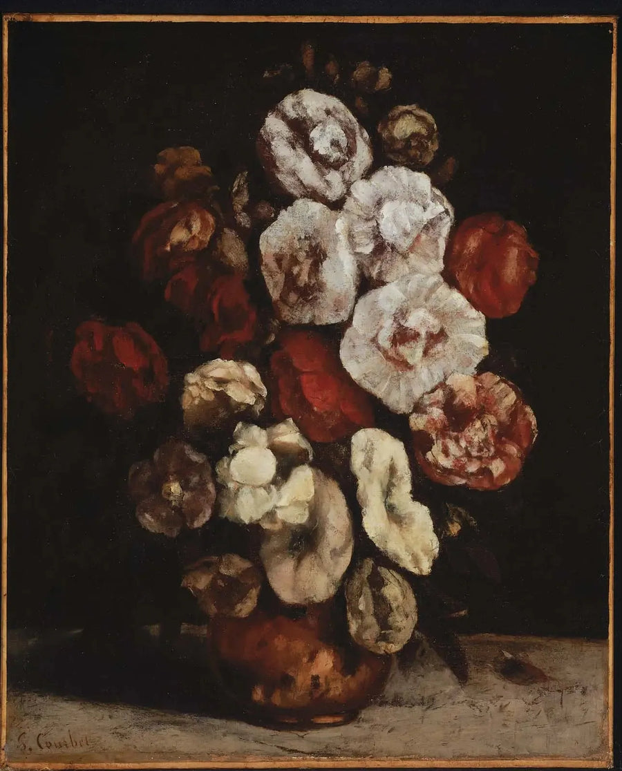 Trumpet Flowers in a Copper Bowl - Gustave Courbet
