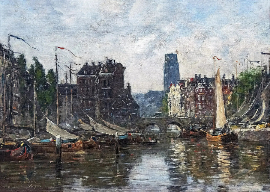 Rotterdam, the Stock Exchange Bridge - Eugène Boudin