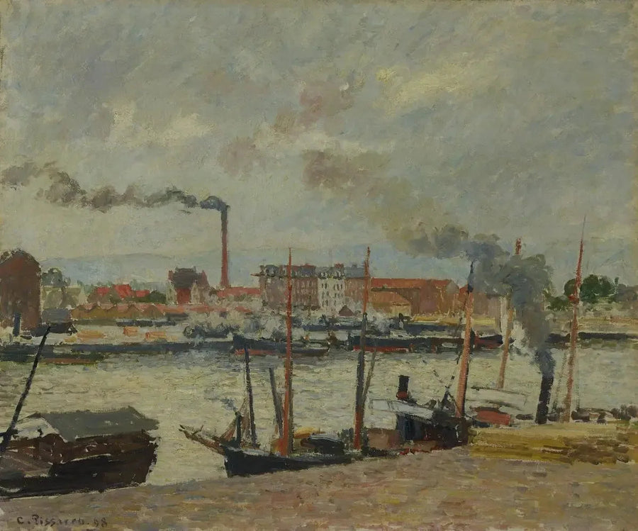 Rouen. Quai de la Bourse, rain - Camille Pissarro