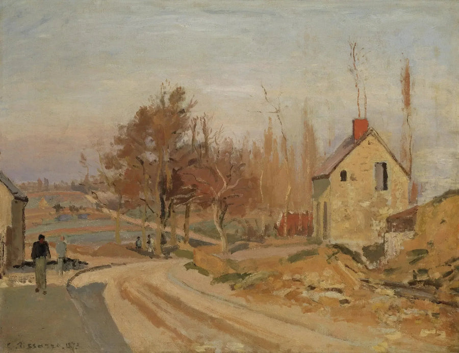 Osny Road to Pontoise, white frost - Camille Pissarro