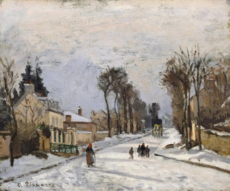 Road to Versailles at Louveciennes, snow effect - Camille Pissarro