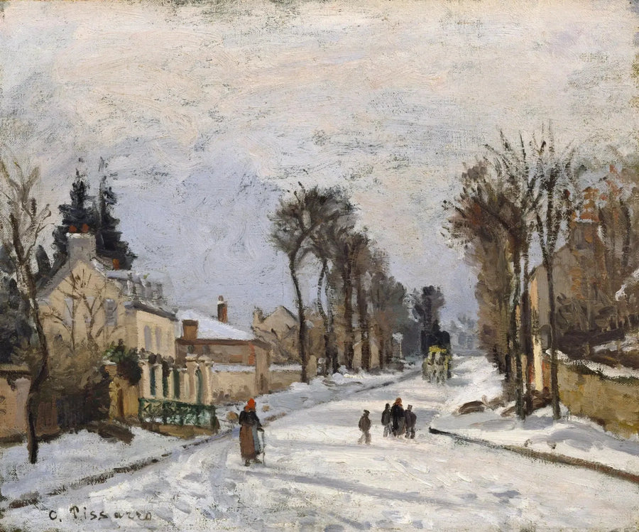 Road to Versailles at Louveciennes, snow effect - Camille Pissarro