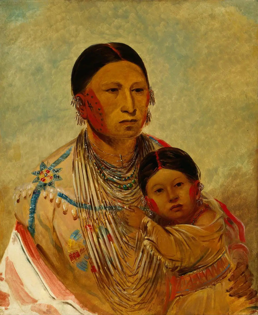Ru-ton-ye-wee-ma, Pigeon pavanant, Woman of White Cloud - George Catlin