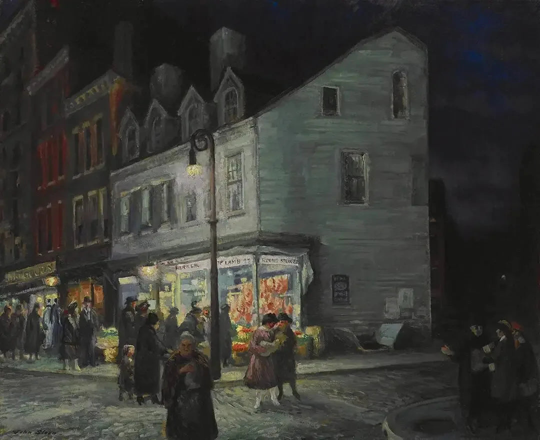 Rue Bleecker, samedi soir - John Sloan image 1 reproduction de peinture à l’huile