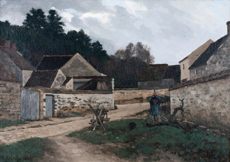 Village Street in Marlotte, near Fontainebleau - Alfred Sisley